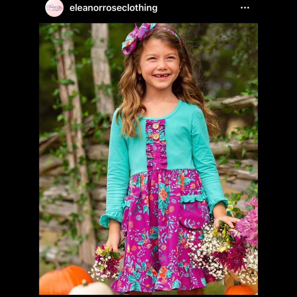 Eleanor Rose Plum Harvest Rhonda dress. Size 4-5